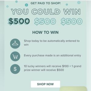 TODAY ONLY - GET PAID TO SHOP